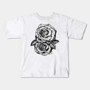 roses in pen and ink Kids T-Shirt